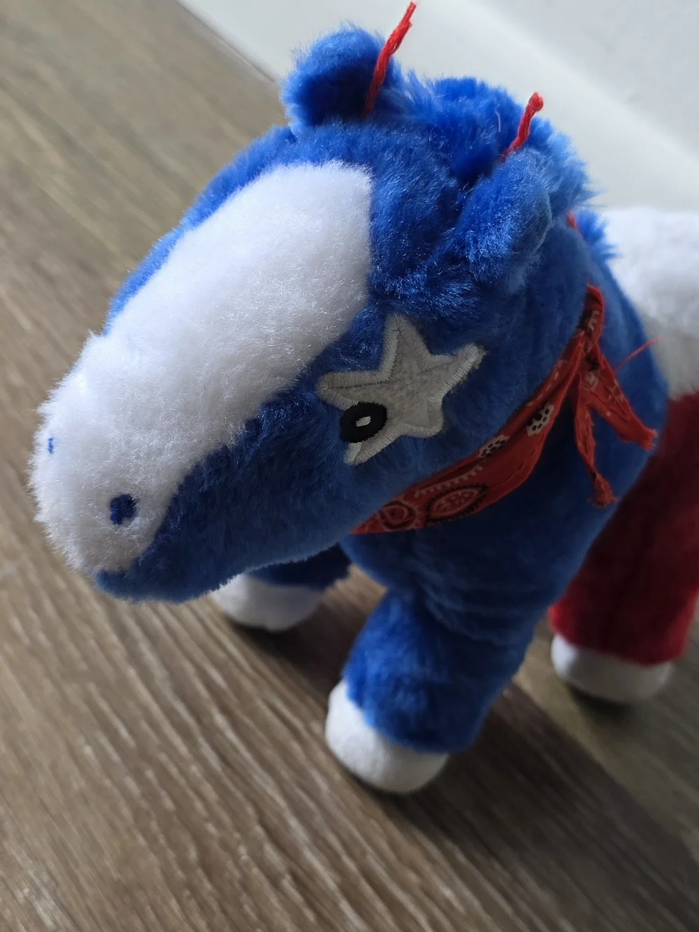 Patriotic Plush Pony Stuffed Animal - Blue, Red & White